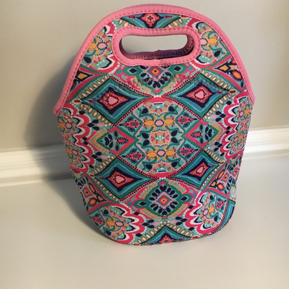 Crown patterned neoprene lunch bag cooler